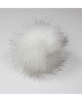 5 White & Black Faux Fur Clearance Pom by K+C