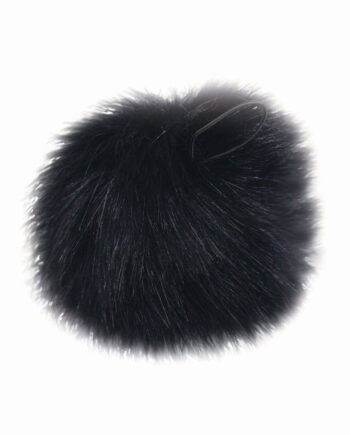 5 Black Faux Fur Pom & Loop by K+C