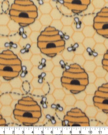 Bees And Honeycombs Blizzard Fleece Fabric